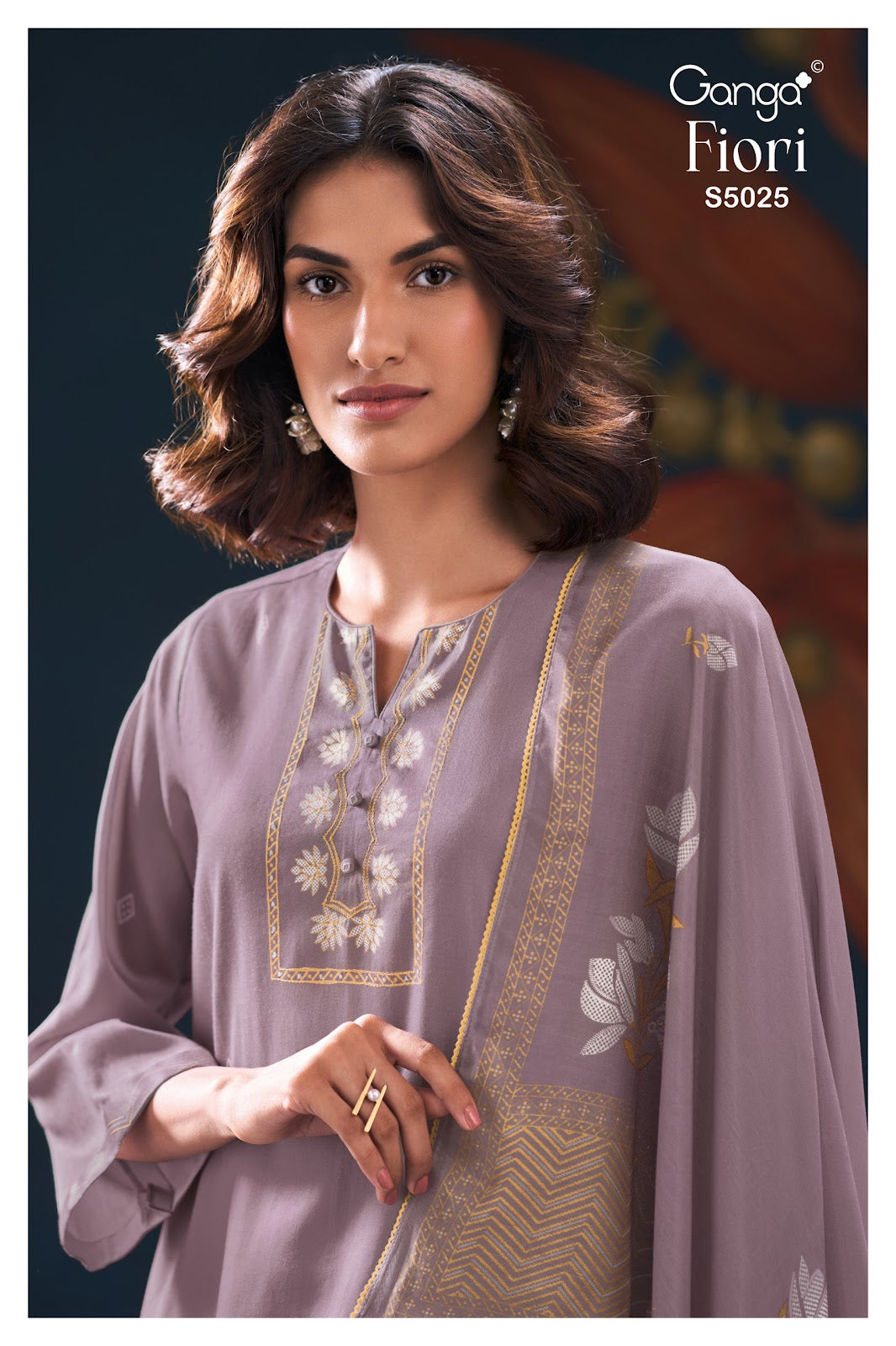 Fiori S5025 Ganga Cotton Satin Plazzo Style Suits Exporter Gujarat