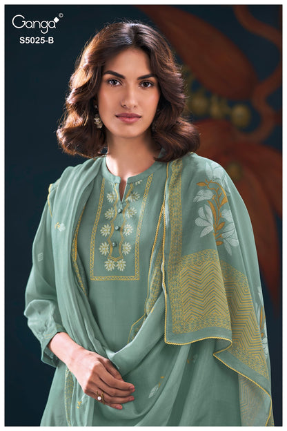 Fiori S5025 Ganga Cotton Satin Plazzo Style Suits Exporter Gujarat