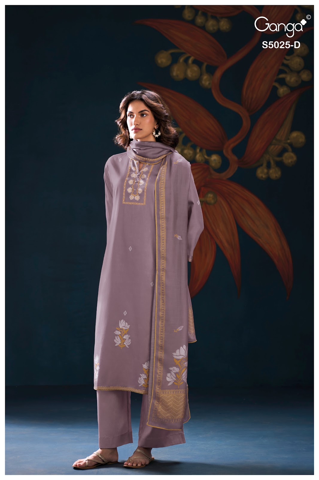 Fiori S5025 Ganga Cotton Satin Plazzo Style Suits Exporter Gujarat
