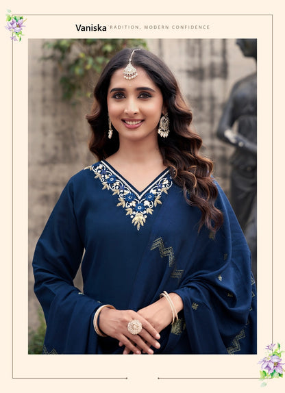 Florina Vol 1 Vaniska Roman Silk Readymade Pant Style Suits Exporter