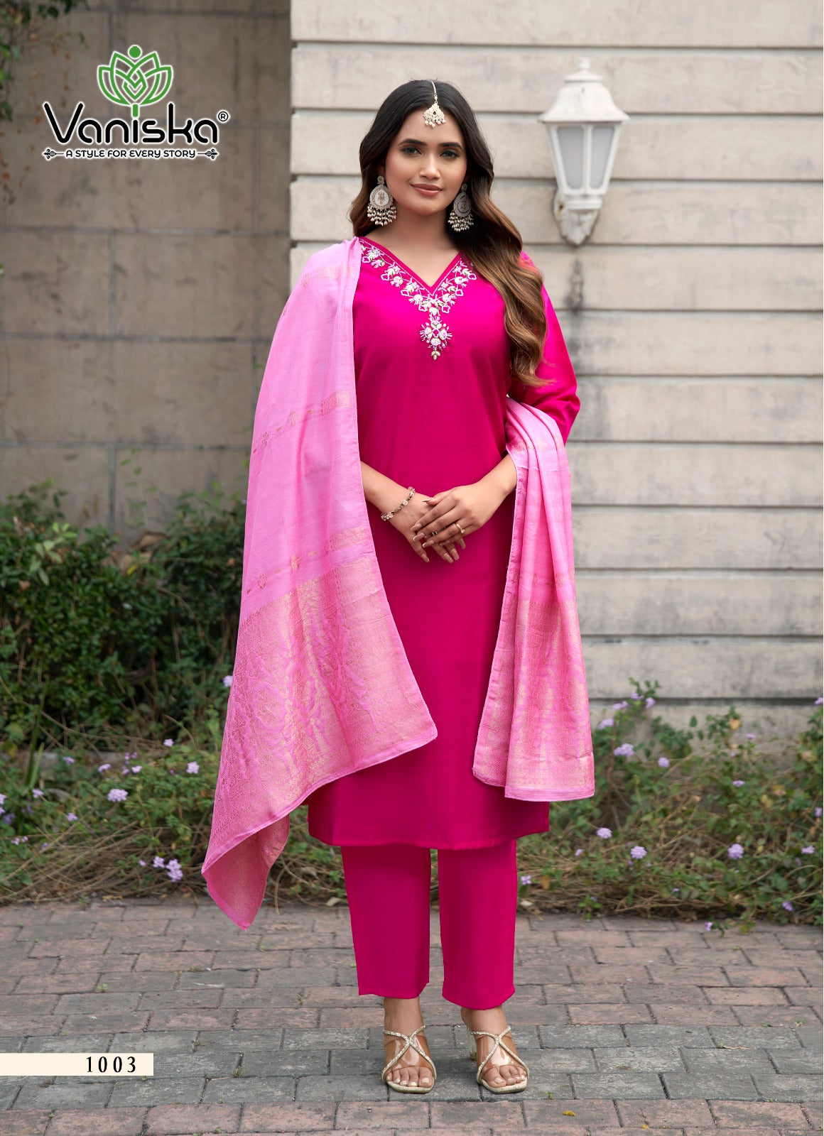 Florina Vol 1 Vaniska Roman Silk Readymade Pant Style Suits Exporter