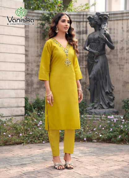 Florina Vol 1 Vaniska Roman Silk Readymade Pant Style Suits Exporter