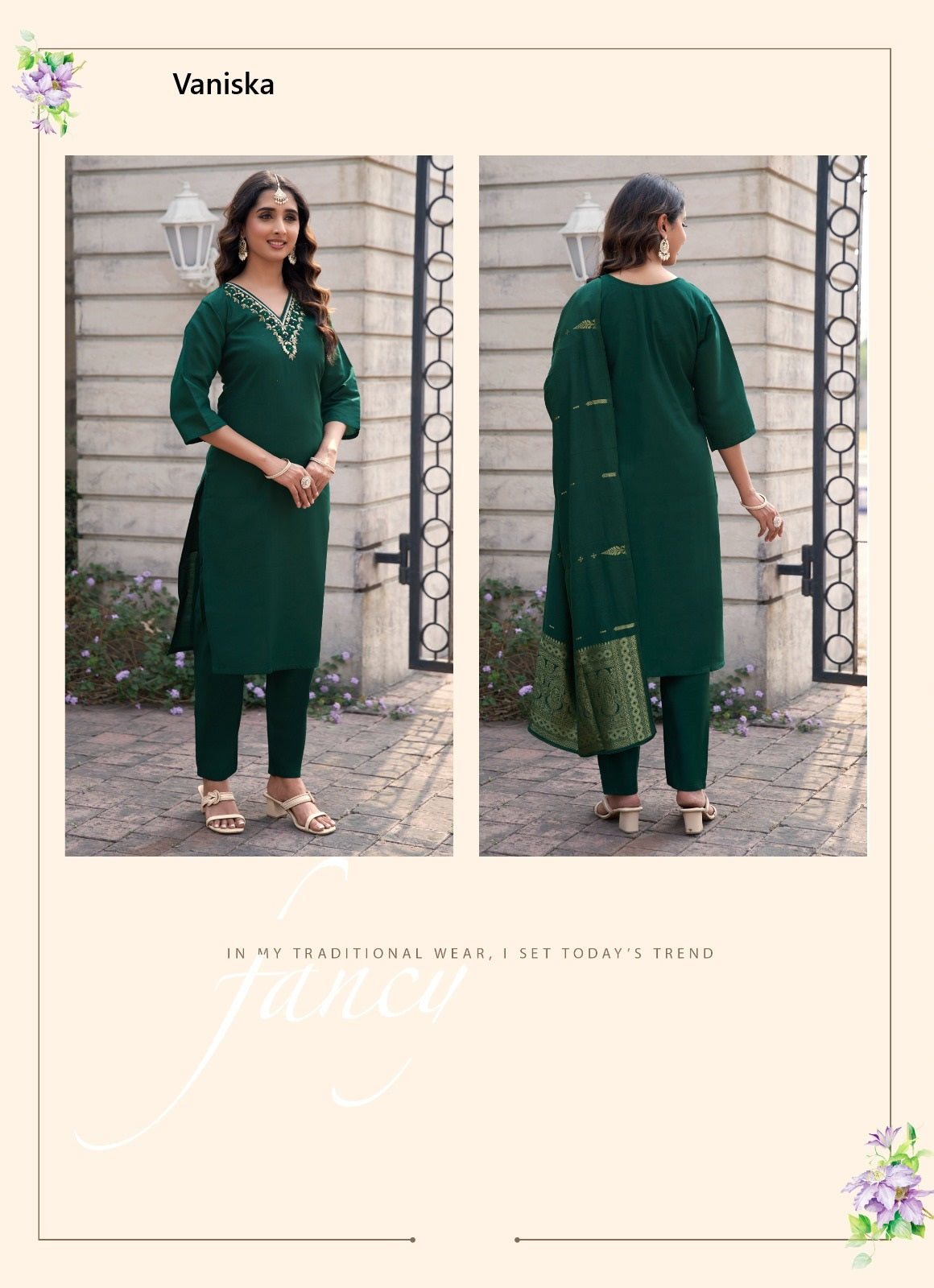 Florina Vol 1 Vaniska Roman Silk Readymade Pant Style Suits Exporter
