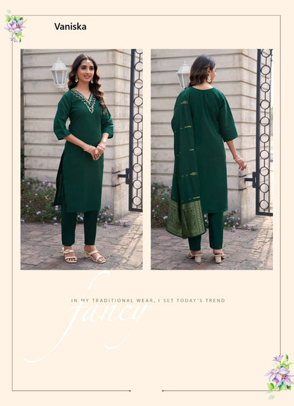 Florina Vol 1 Vaniska Roman Silk Readymade Pant Style Suits Exporter