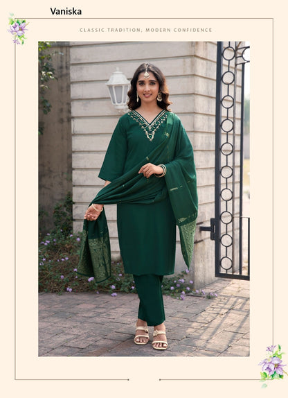 Florina Vol 1 Vaniska Roman Silk Readymade Pant Style Suits Exporter