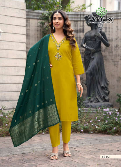 Florina Vol 1 Vaniska Roman Silk Readymade Pant Style Suits Exporter