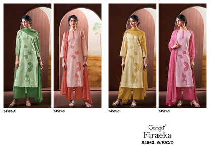 Firaeka 4563 Ganga Cotton Pant Style Suits Exporter
