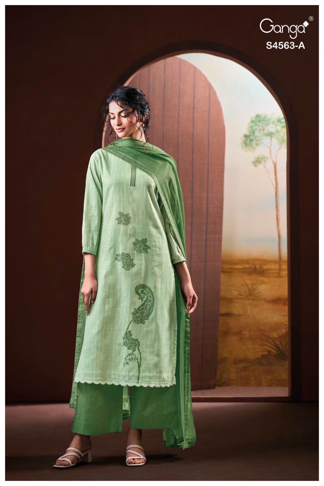 Firaeka 4563 Ganga Cotton Pant Style Suits Exporter