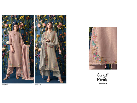 Firaki S3040 Ganga Silk Jacquard Plazzo Style Suits Wholesale Price
