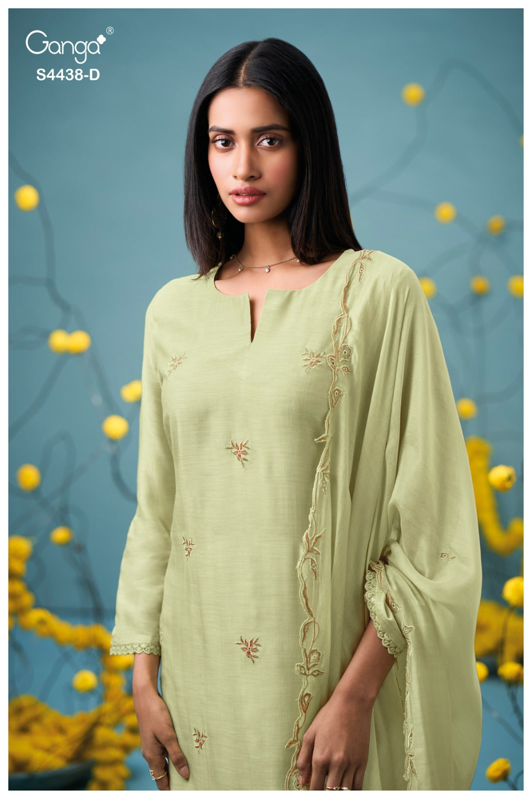 Firasha S4438 Ganga Bemberg Silk Pant Style Suits Exporter India