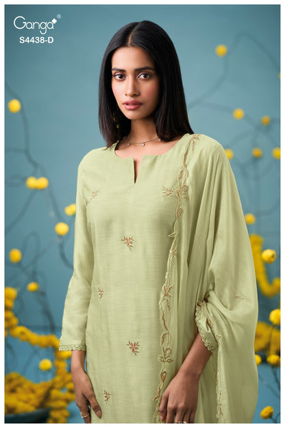 Firasha S4438 Ganga Bemberg Silk Pant Style Suits Exporter India