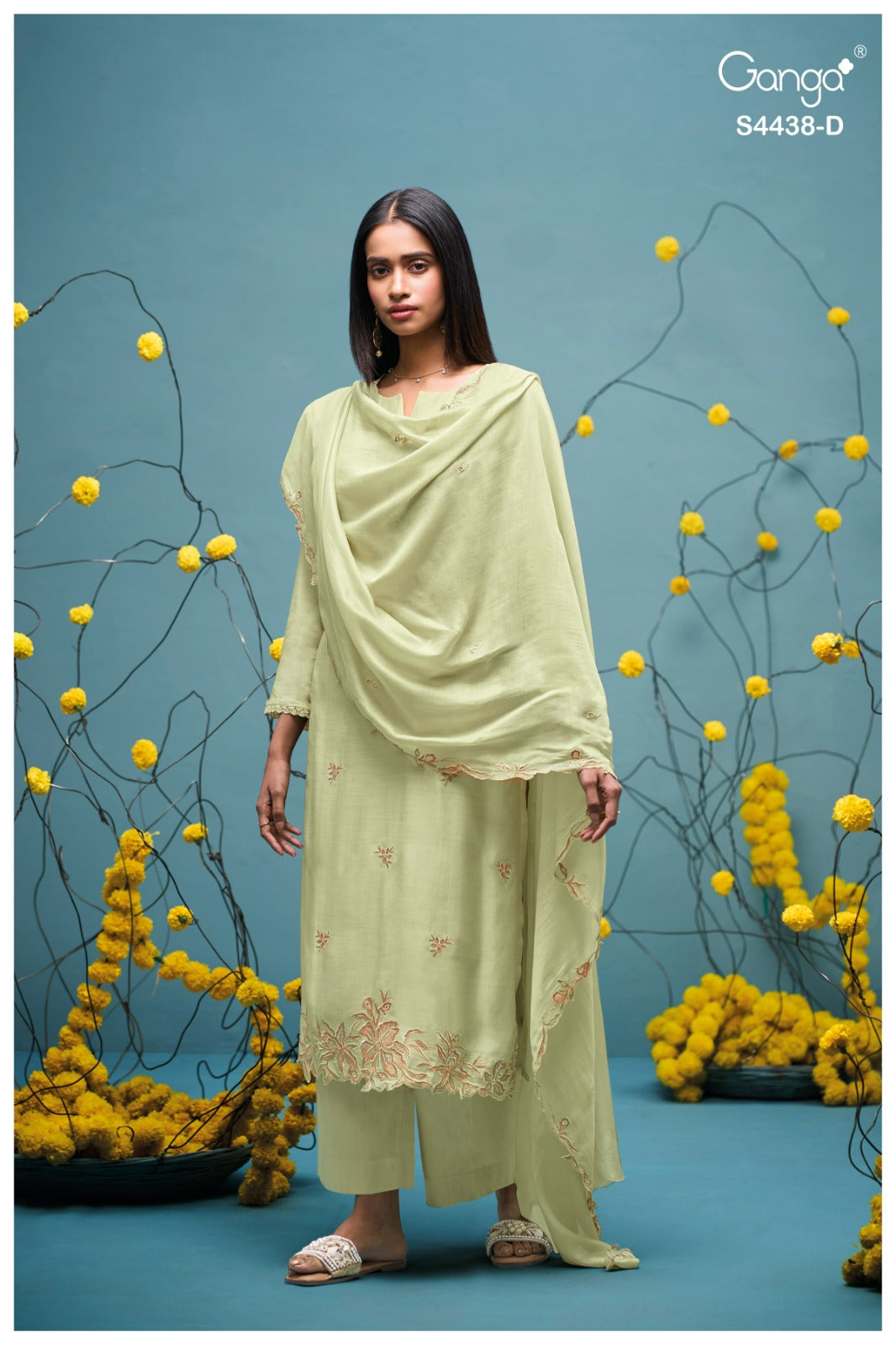 Firasha S4438 Ganga Bemberg Silk Pant Style Suits Exporter India