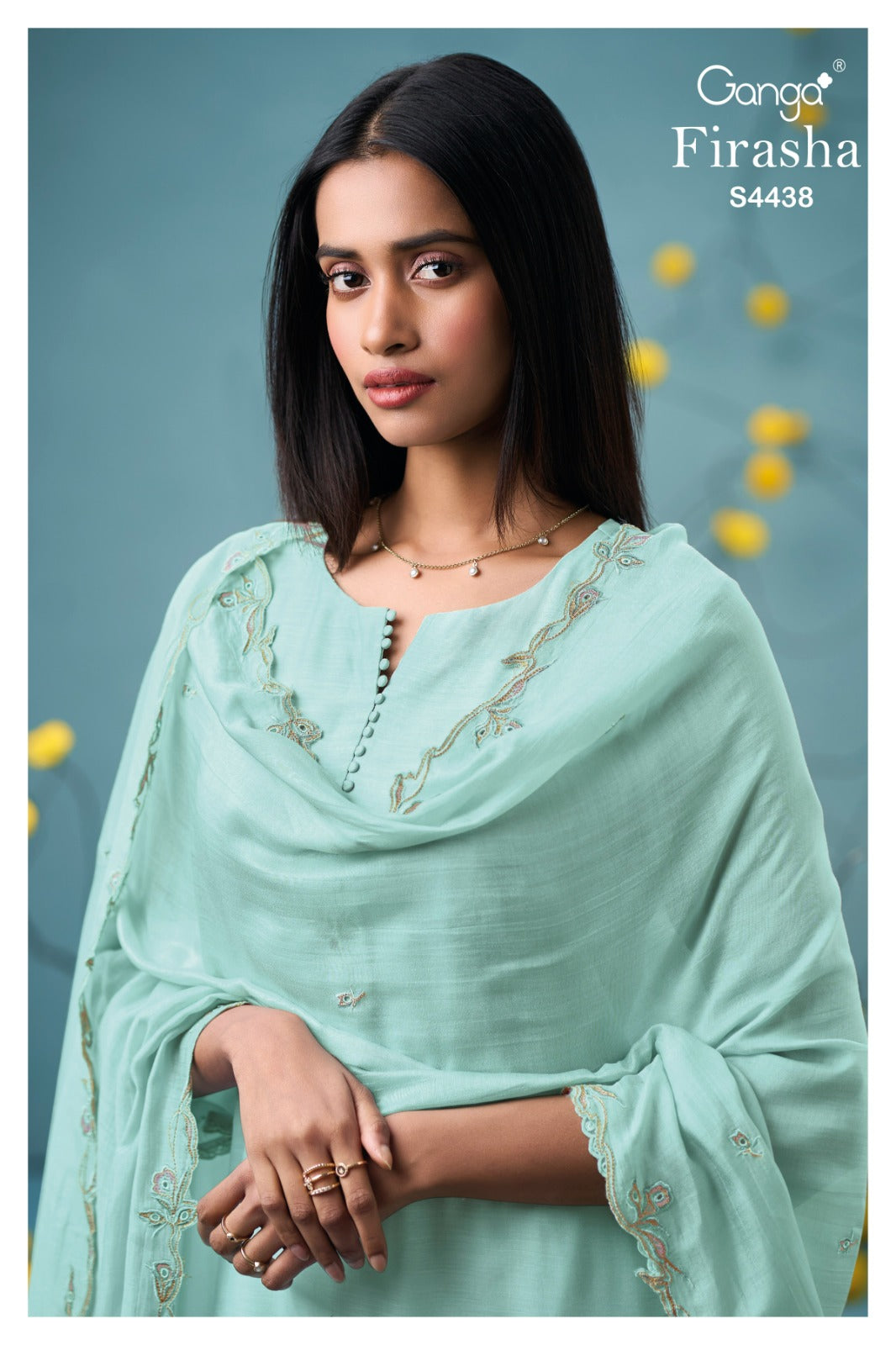 Firasha S4438 Ganga Bemberg Silk Pant Style Suits Exporter India