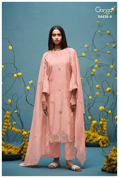 Firasha S4438 Ganga Bemberg Silk Pant Style Suits Exporter India