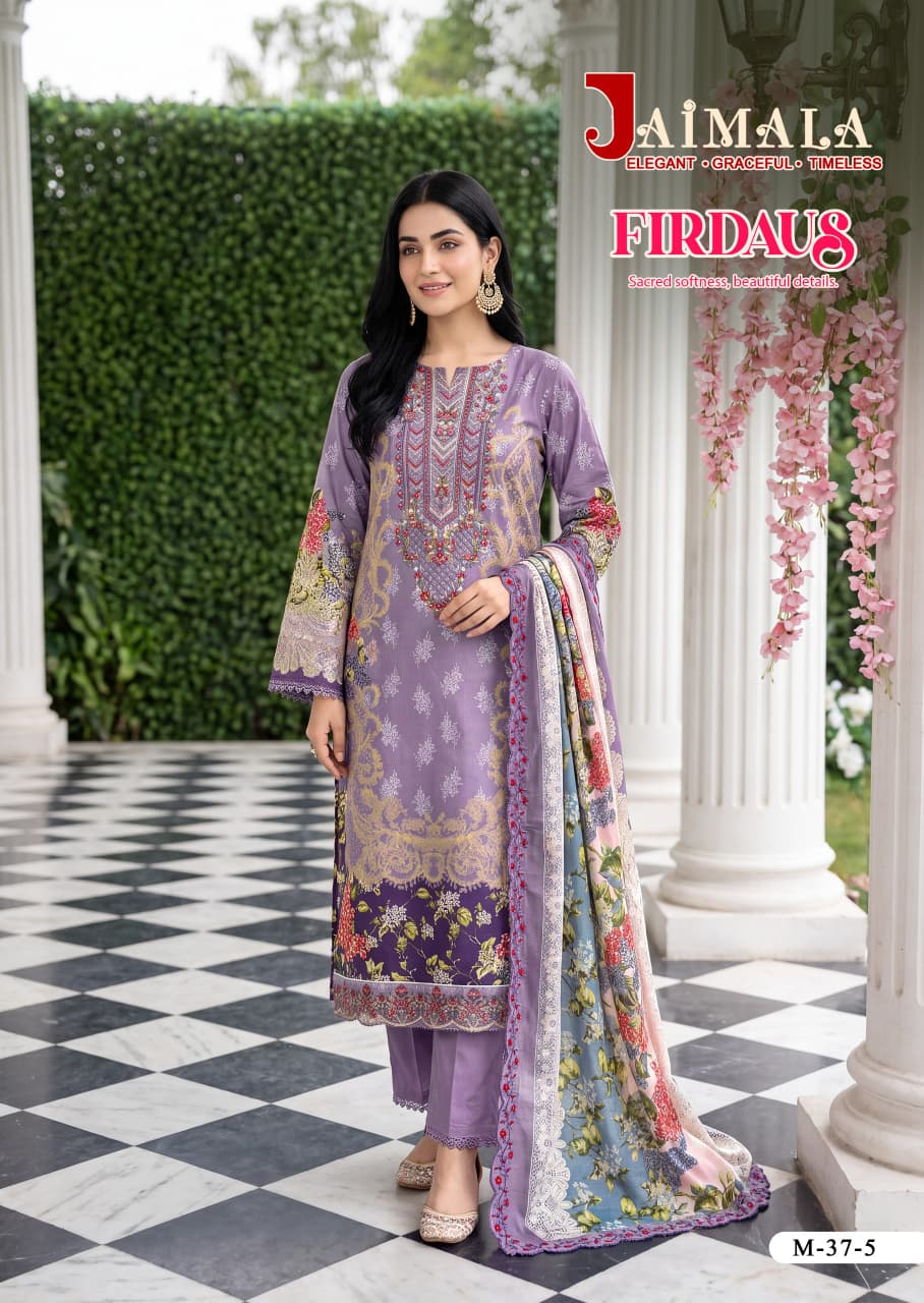 Firdaus Jaimala Cambric Cotton Karachi Readymade Suits Supplier India
