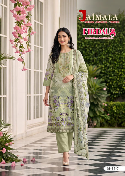 Firdaus Jaimala Cambric Cotton Karachi Readymade Suits Supplier India