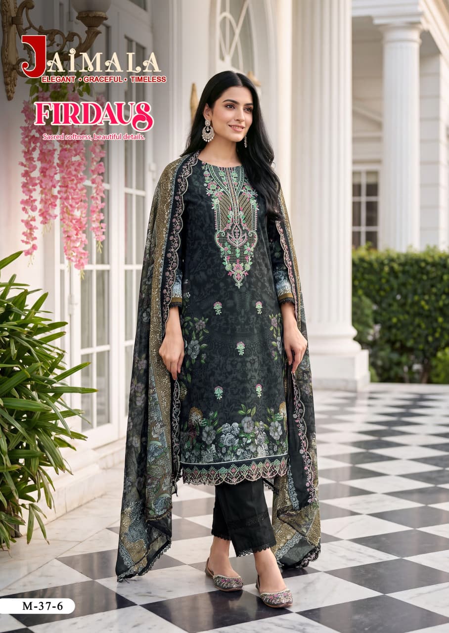 Firdaus Jaimala Cambric Cotton Karachi Readymade Suits Supplier India