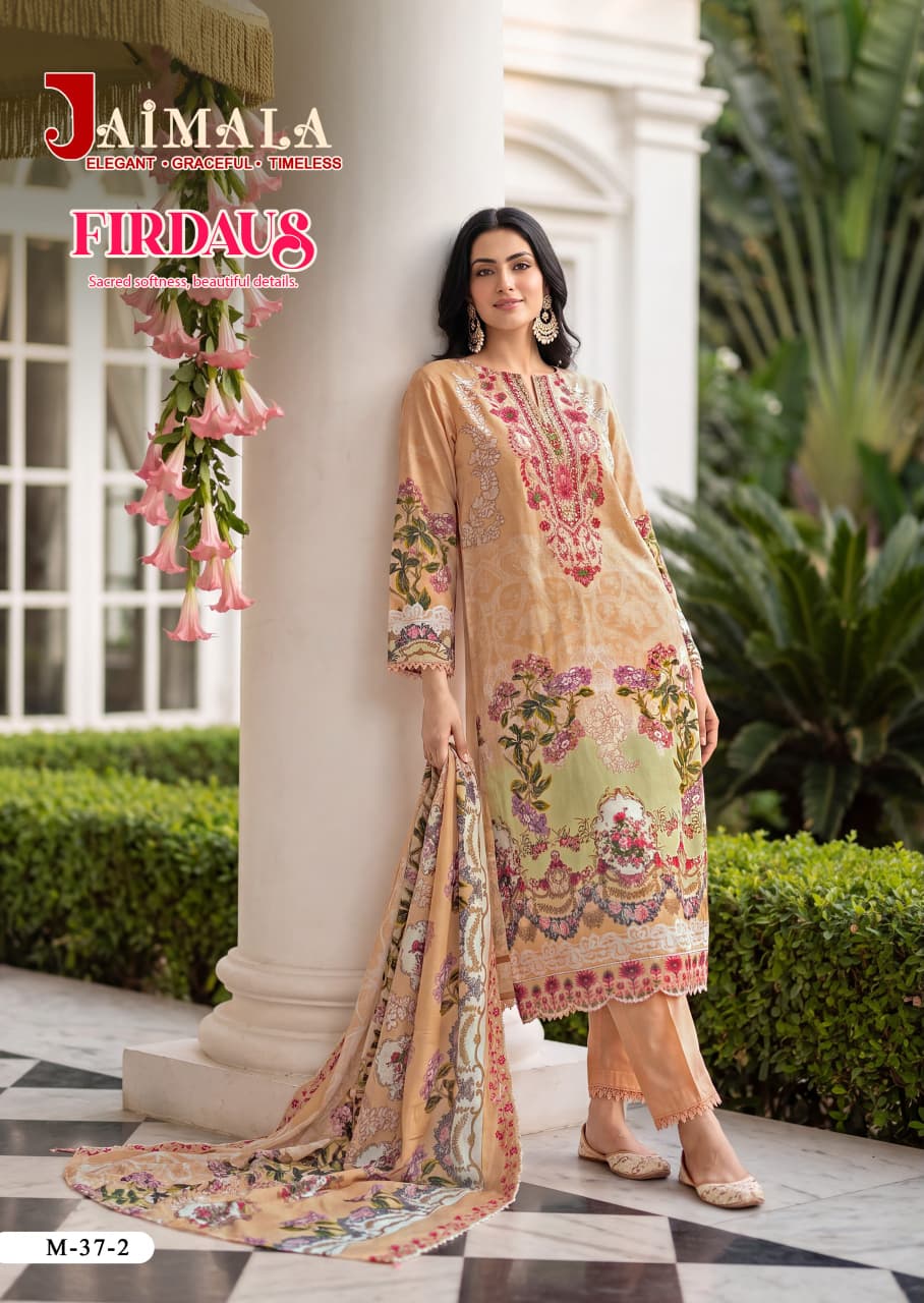 Firdaus Jaimala Cambric Cotton Karachi Readymade Suits Supplier India
