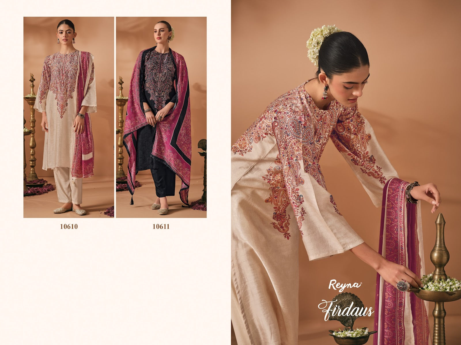Firdaus Reyna Raw Silk Pant Style Suits Exporter Ahmedabad