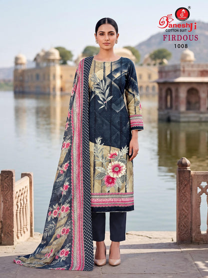 Firdaus Vol 1 Ganeshji Mix Cotton Karachi Salwar Suits Wholesaler