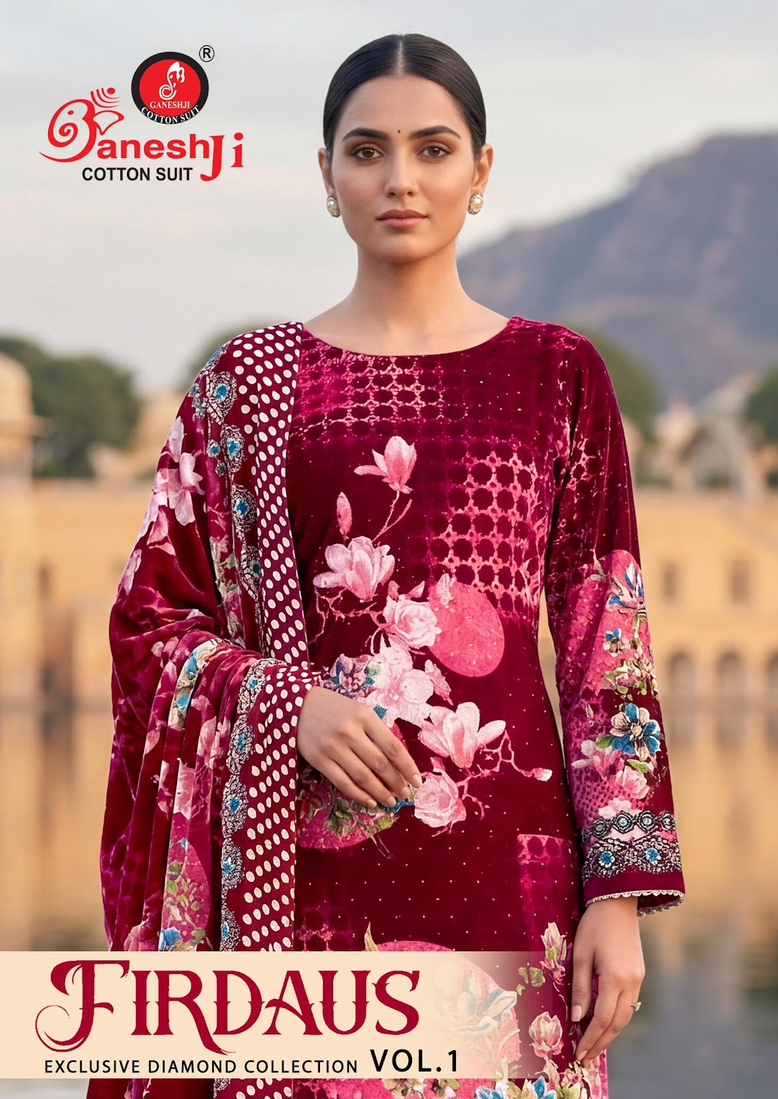 Firdaus Vol 1 Ganeshji Mix Cotton Karachi Salwar Suits Wholesaler