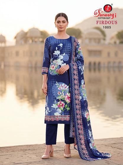 Firdaus Vol 1 Ganeshji Mix Cotton Karachi Salwar Suits Wholesaler