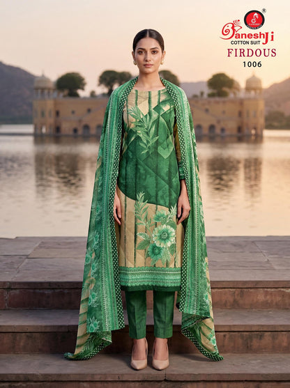 Firdaus Vol 1 Ganeshji Mix Cotton Karachi Salwar Suits Wholesaler