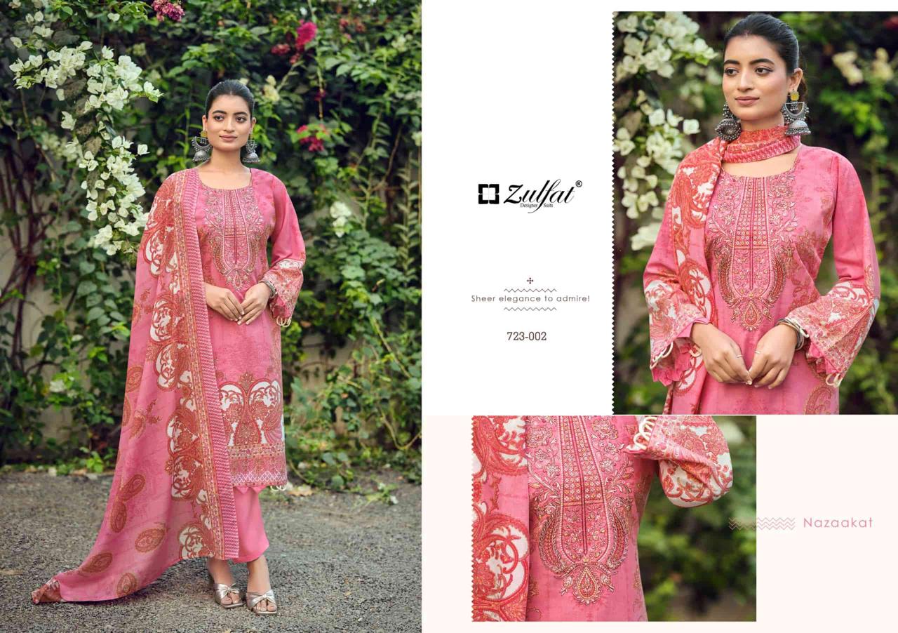 Firdaus Vol 2 Nx Zulfat Designer Cotton Karachi Salwar Suits Exporter Ahmedabad