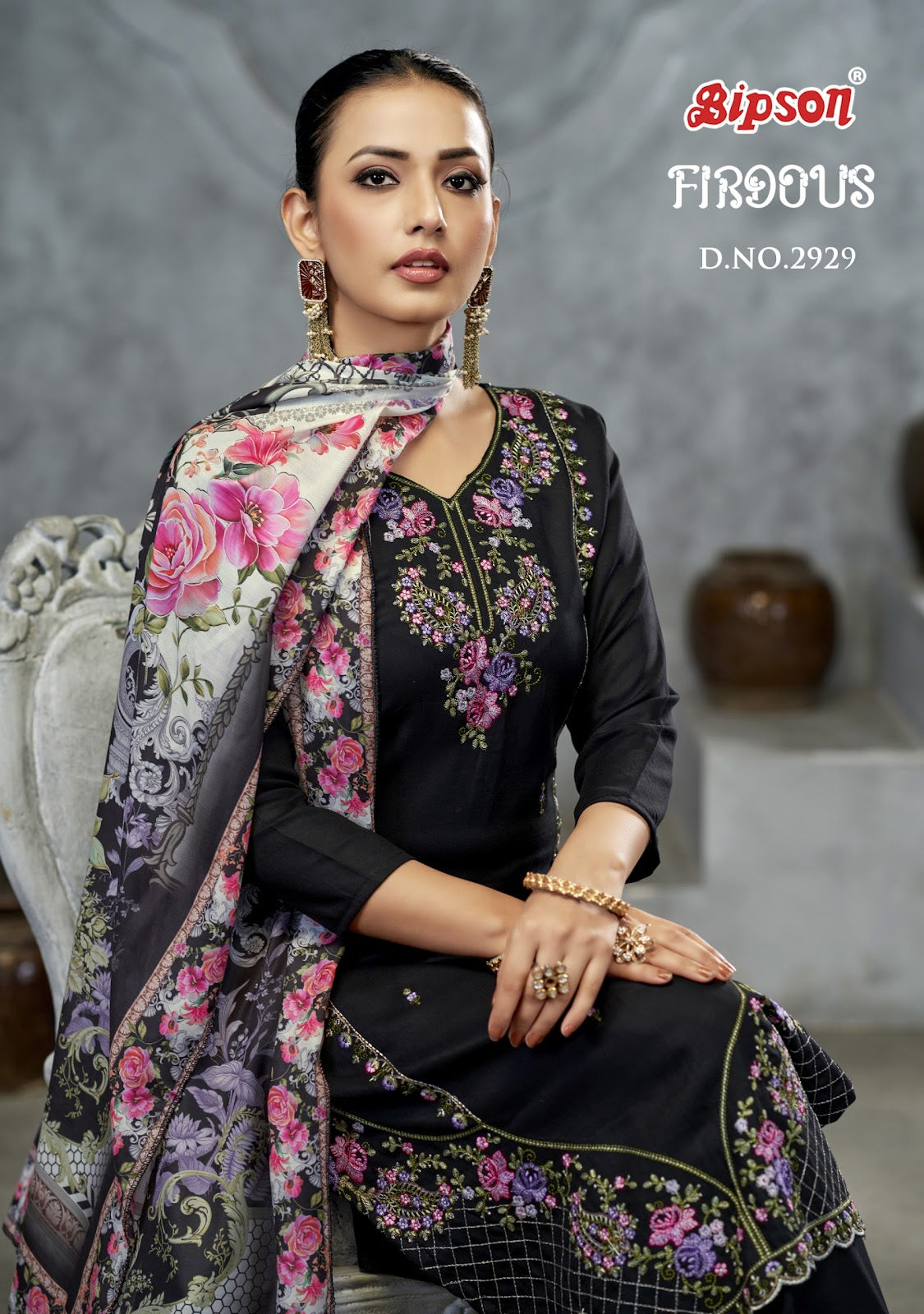 Firdous 2929 Bipson Prints Viscose Pashmina Suits Wholesaler India