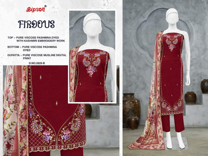 Firdous 2929 Bipson Prints Viscose Pashmina Suits Wholesaler India