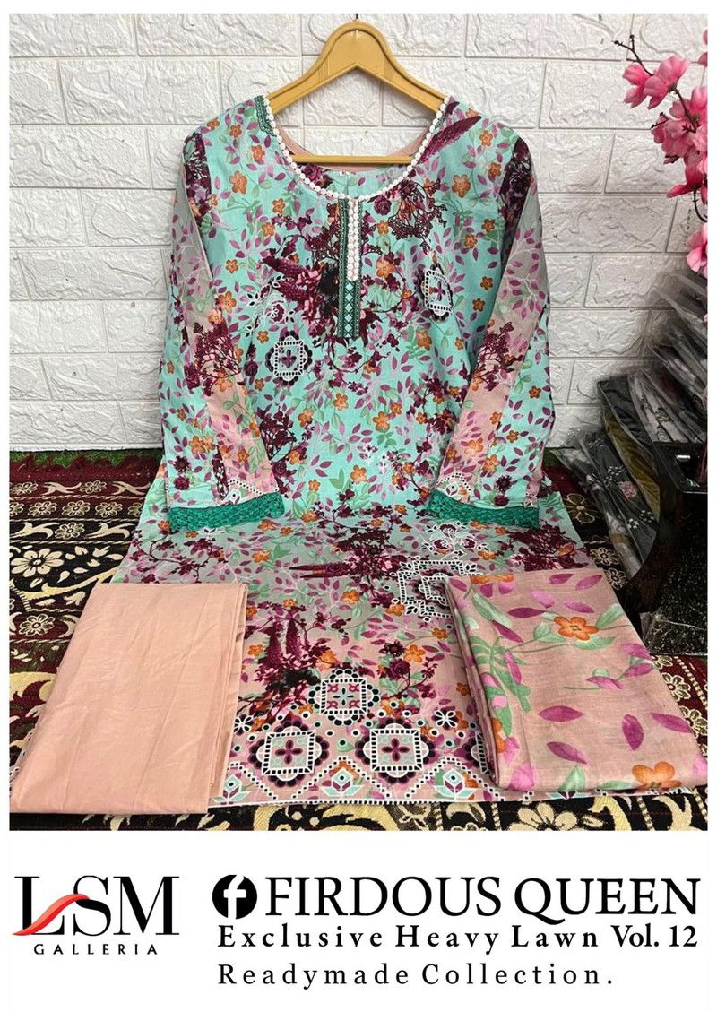 Firdous Queen Heavy Lawn Vol 12 Lsm Galleria Karachi Readymade Suits Wholesaler Ahmedabad