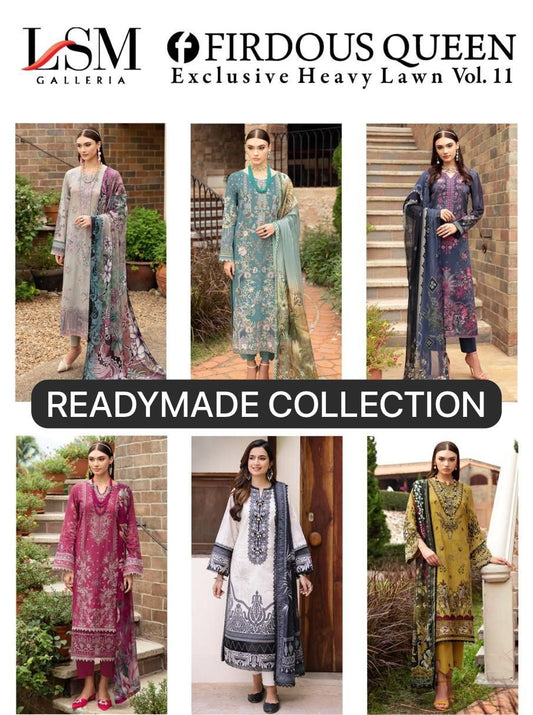 Firdous Queen Lawn Vol 11 Lsm Galleria Karachi Readymade Suits Supplier India