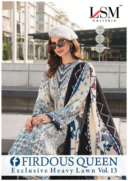 Firdous Queen Vol 13 Heavy Lawn Lsm Galleria Karachi Salwar Suits Manufacturer