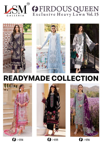 Firdous Queen Vol 15 Heavy Lawn Lsm Galleria Karachi Readymade Suits Manufacturer