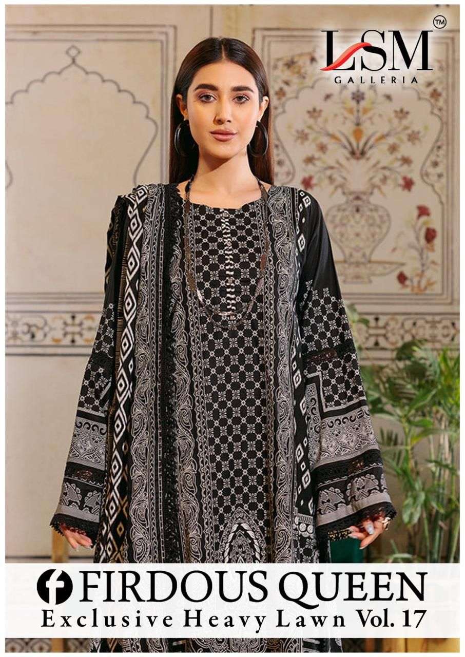 Firdous Queen Vol 17 Heavy Lawn Lsm Galleria Cotton Karachi Readymade Suits Exporter