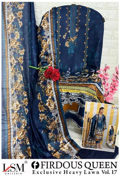 Firdous Queen Vol 17 Heavy Lawn Lsm Galleria Karachi Salwar Suits Manufacturer Gujarat