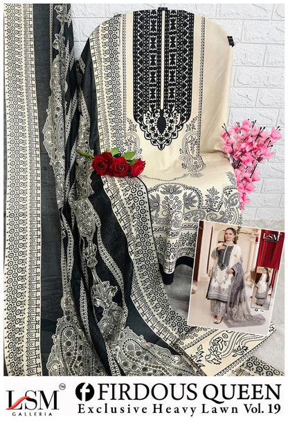 Firdous Queen Vol 19 Lsm Galleria Heavy Lawn Karachi Salwar Suits Supplier Ahmedabad