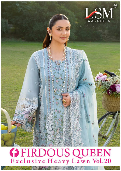 Firdous Queen Vol 20 Lsm Galleria Lawn Cotton Karachi Salwar Suits Supplier