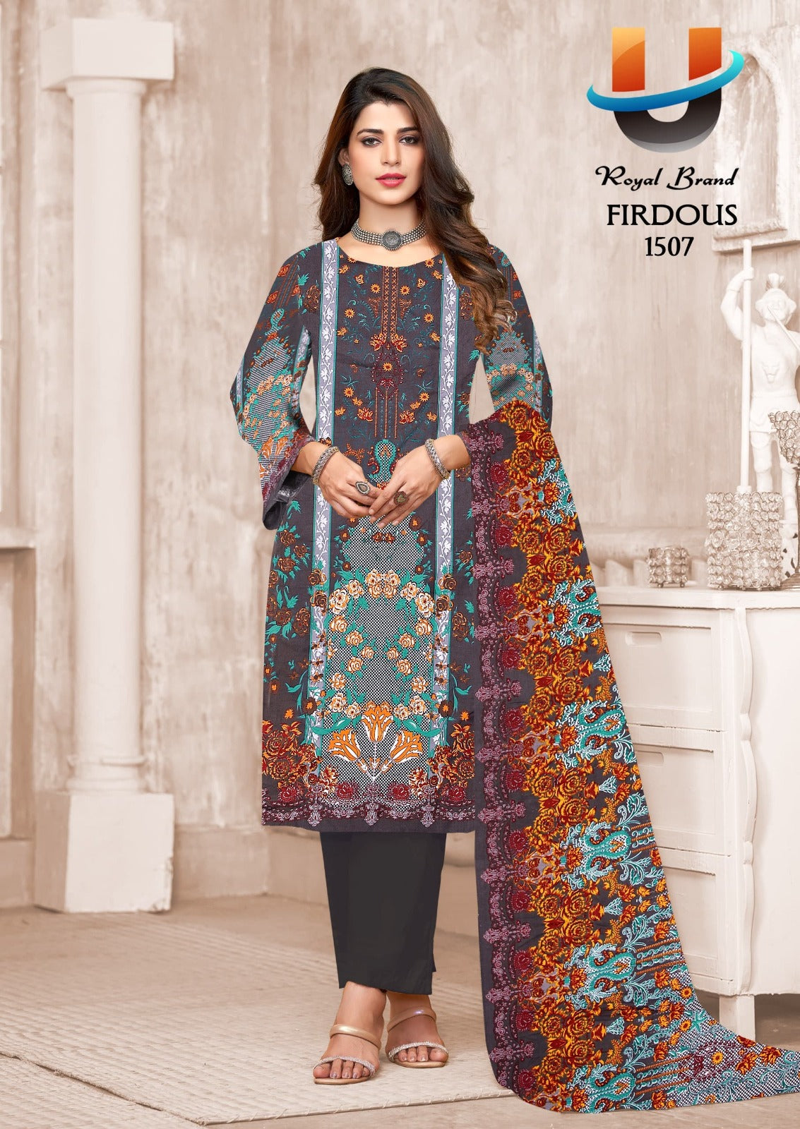 Firdous Vol 15 Royal Brand Cotton Karachi Salwar Suits Wholesaler Ahmedabad