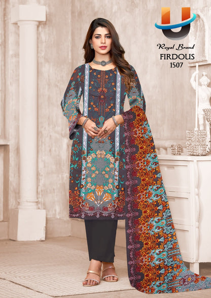 Firdous Vol 15 Royal Brand Cotton Karachi Salwar Suits Wholesaler Ahmedabad