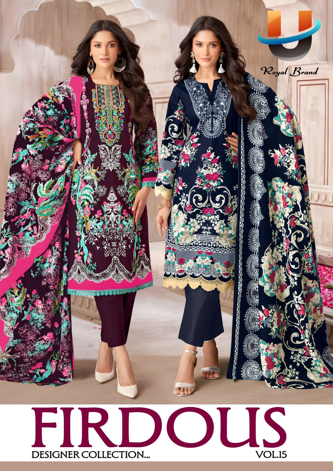 Firdous Vol 15 Royal Brand Cotton Karachi Salwar Suits Wholesaler Ahmedabad