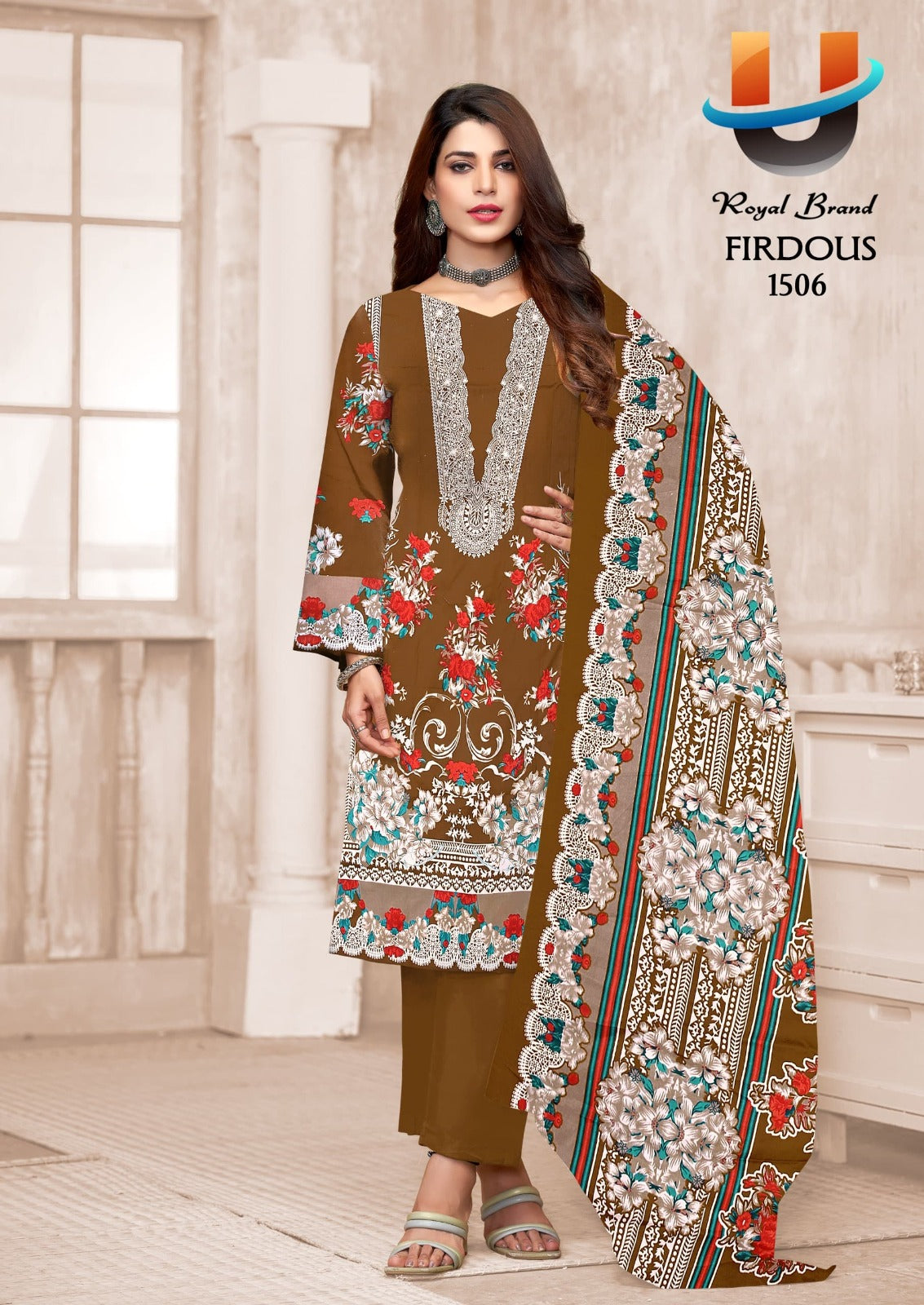 Firdous Vol 15 Royal Brand Cotton Karachi Salwar Suits Wholesaler Ahmedabad