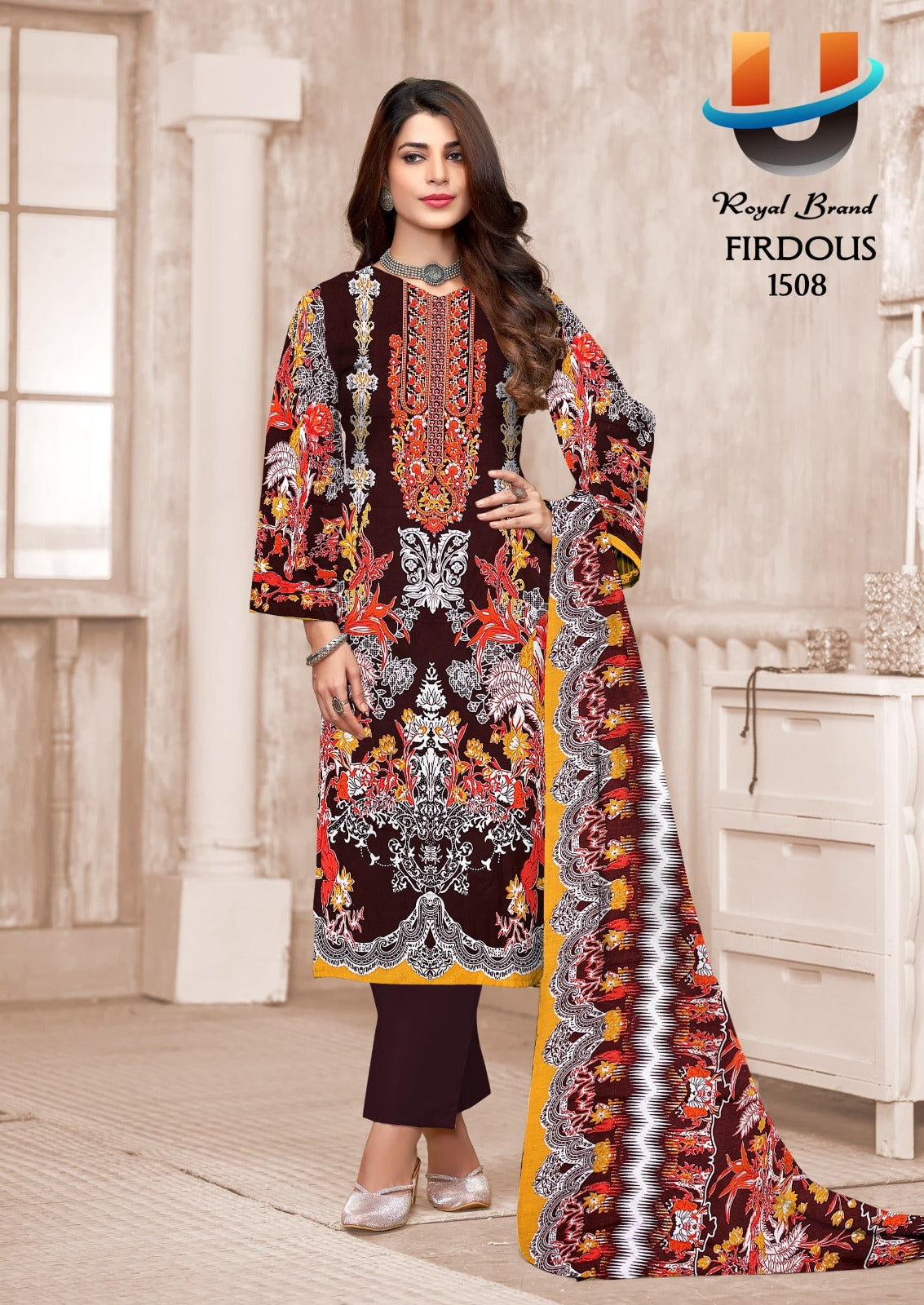 Firdous Vol 15 Royal Brand Cotton Karachi Salwar Suits Wholesaler Ahmedabad