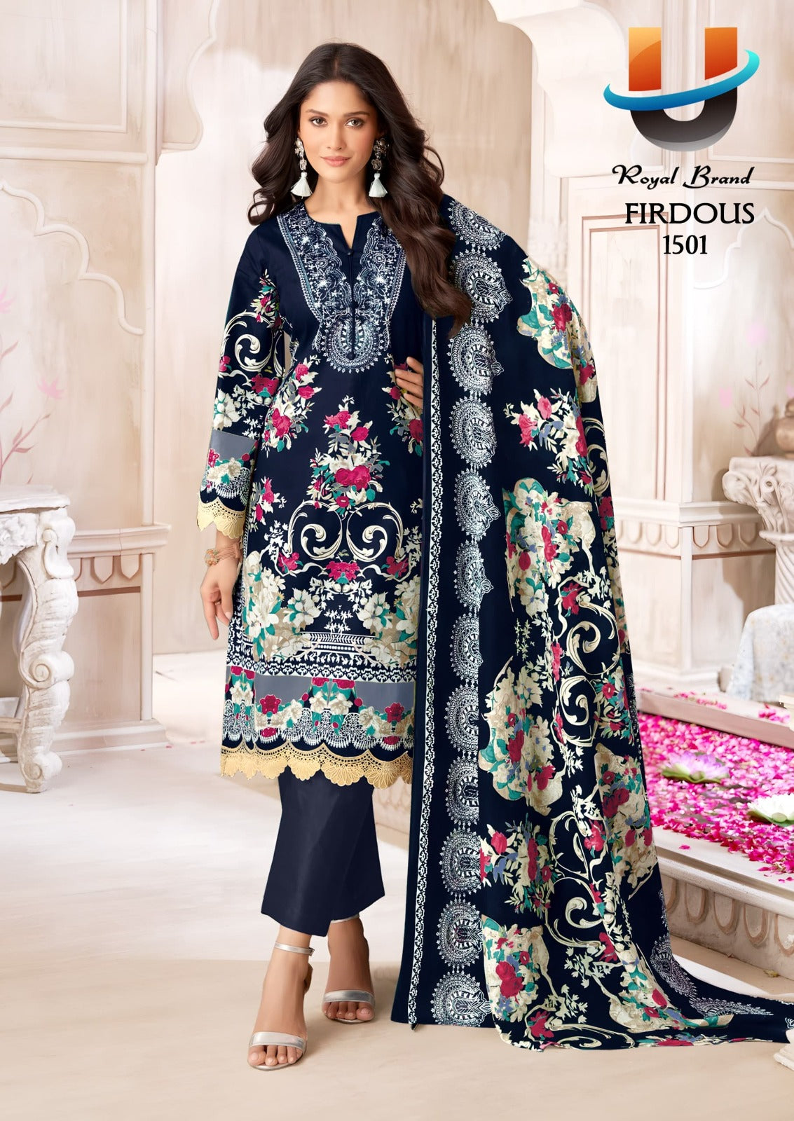 Firdous Vol 15 Royal Brand Cotton Karachi Salwar Suits Wholesaler Ahmedabad