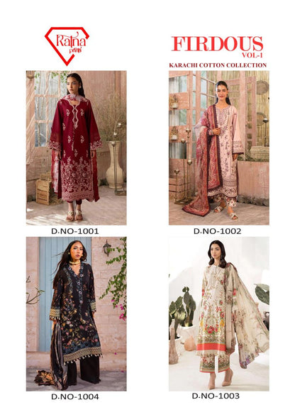 Firdous Vol 1 Ratna Prints Cotton Karachi Salwar Suits Supplier Gujarat