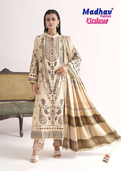 Firdous Vol 2 Madhav Fashion Lawn Cotton Karachi Salwar Suits Supplier