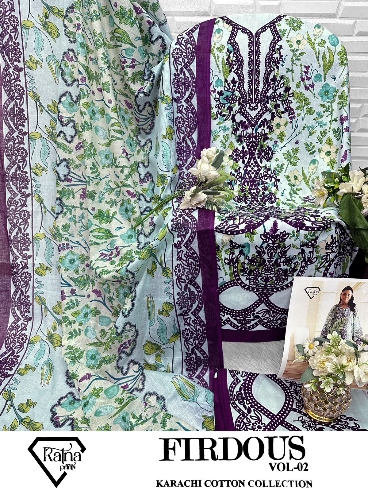 Firdous Vol 2 Ratna Prints Cotton Karachi Salwar Suits Wholesale Price