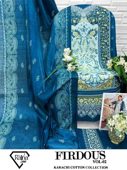 Firdous Vol 2 Ratna Prints Cotton Karachi Salwar Suits Wholesale Price