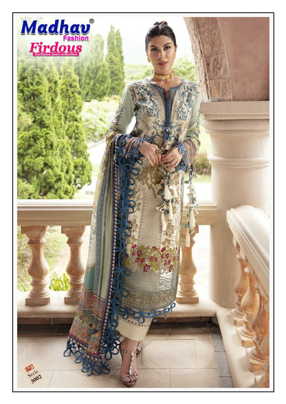 Firdous Vol 3 Madhav Fashion Cotton Lawn Karachi Salwar Suits Wholesale Price