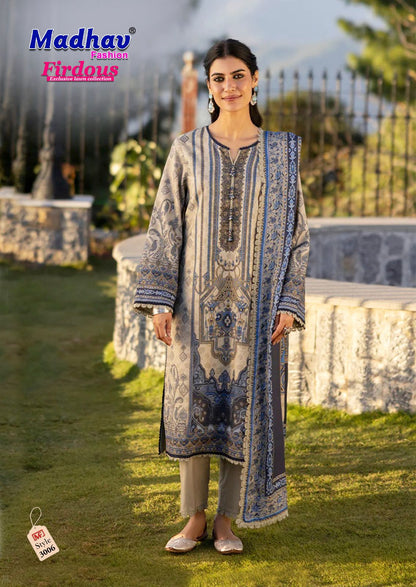 Firdous Vol 3 Madhav Fashion Cotton Lawn Karachi Salwar Suits Wholesale Price